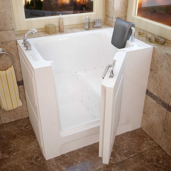 Meditub MediTub Walk-In 27 x 39 Left Drain White Air Walk-In Bathtub 2739LWA